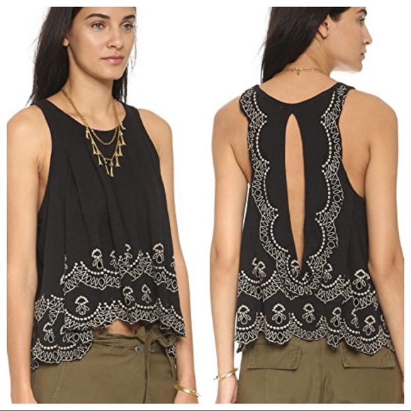 Free People 100% Cotton Embroidered Swing Tank Top - Picture 6 of 14